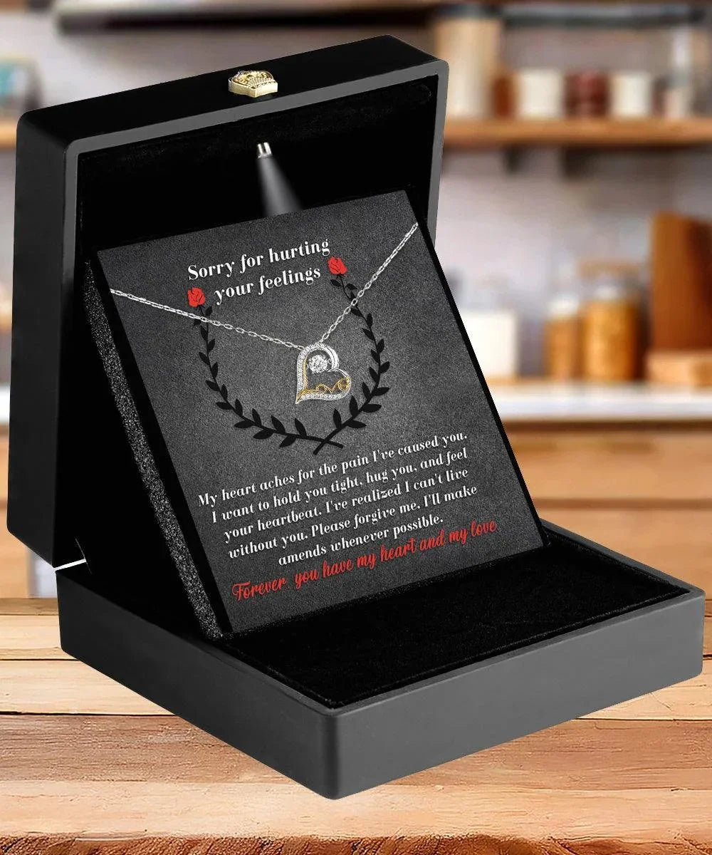 Apology Gift for Girlfriend, Wife, Soulmate - Sorry, Make Amends - Love Dancing Heart Pendant Necklace