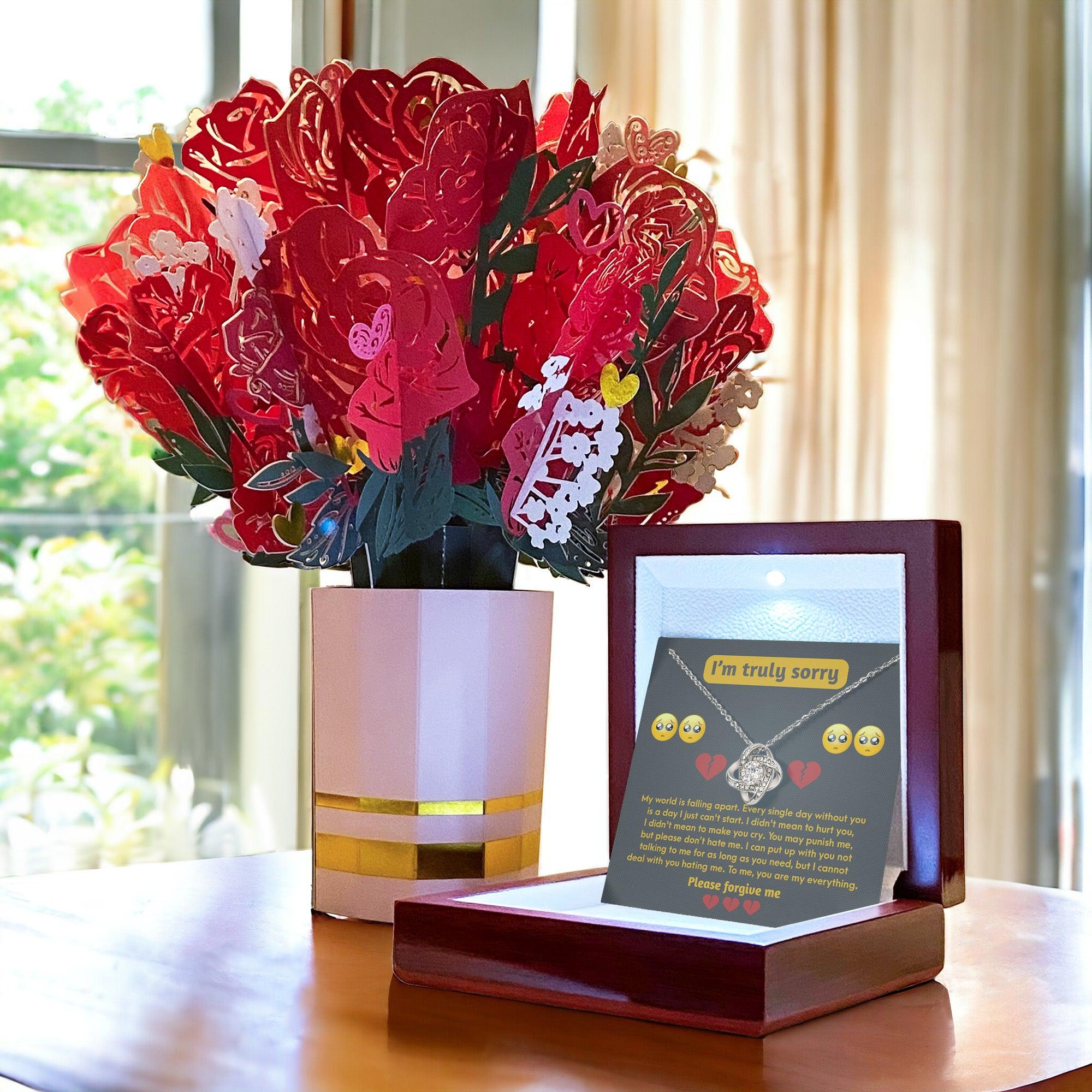 Apology Gift for Girlfriend, Wife, Soulmate - Sorry, Make You Cry - Love Knot Pendant Necklace - Mallard Moon Gift Shop