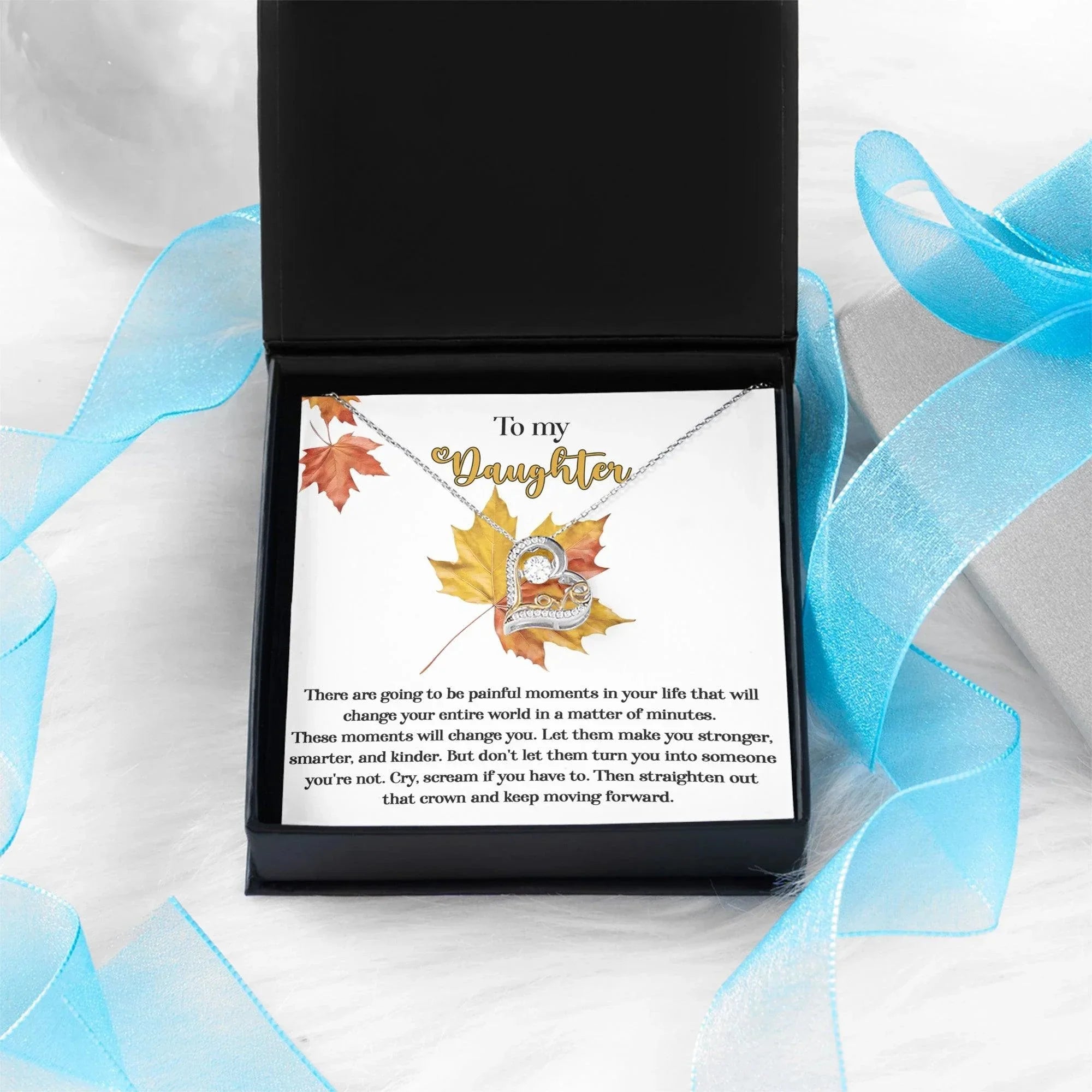 Daughter Birthday, Graduation, Christmas Inspirational Gift - Make You Stronger - Love Dancing Heart Pendant Necklace