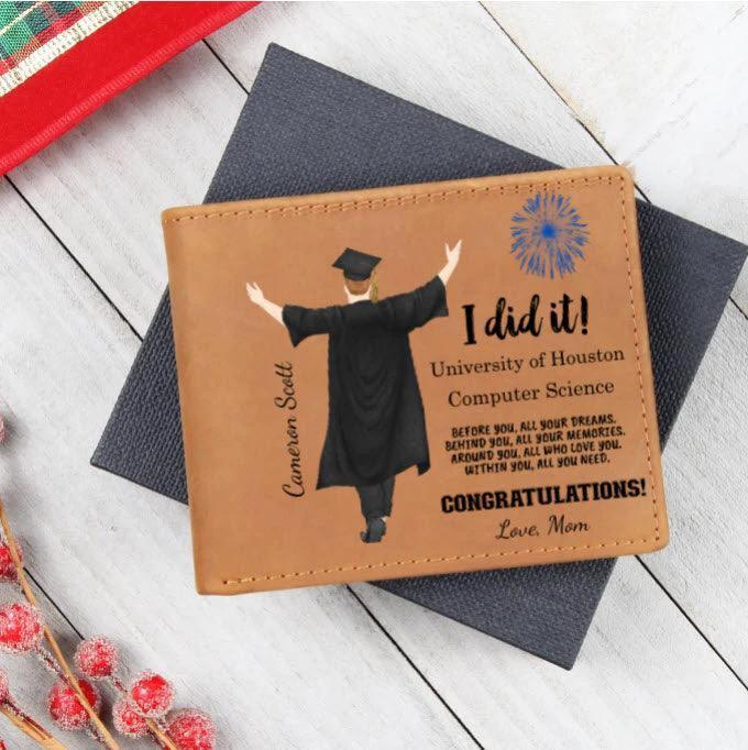 Male Graduation Personalized Graphic Leather Wallet