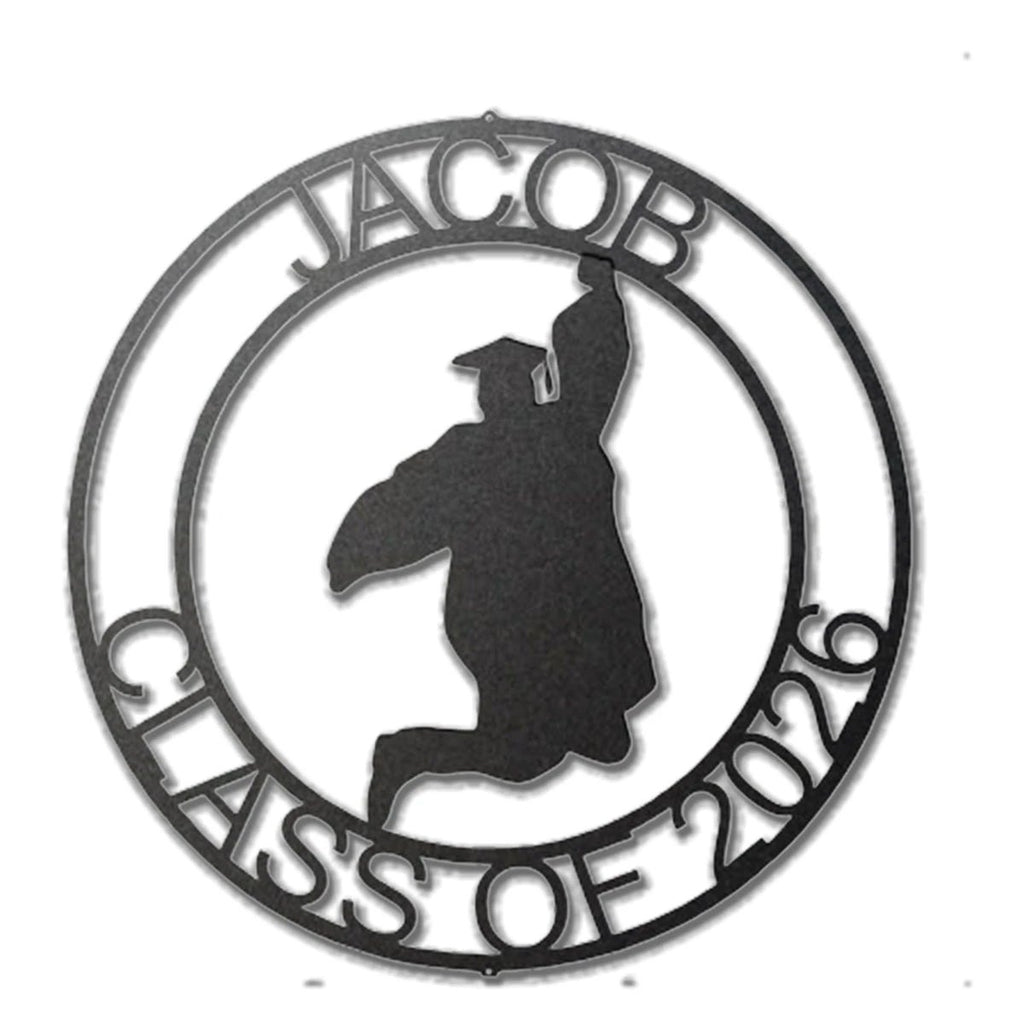 Male or Female Graduate Custom Name Metal Art Wall Sign