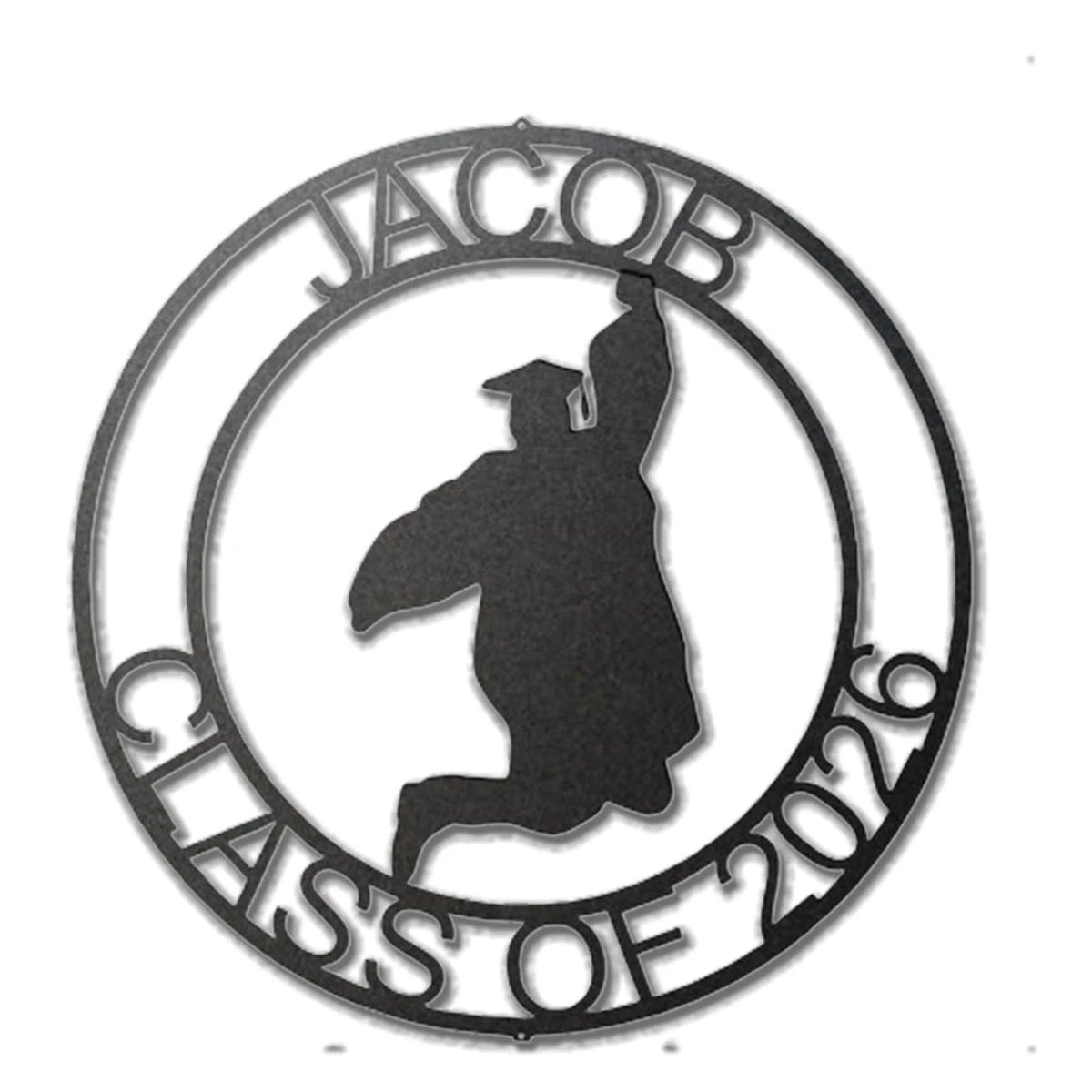 Male or Female Graduate Custom Name Metal Art Wall Sign