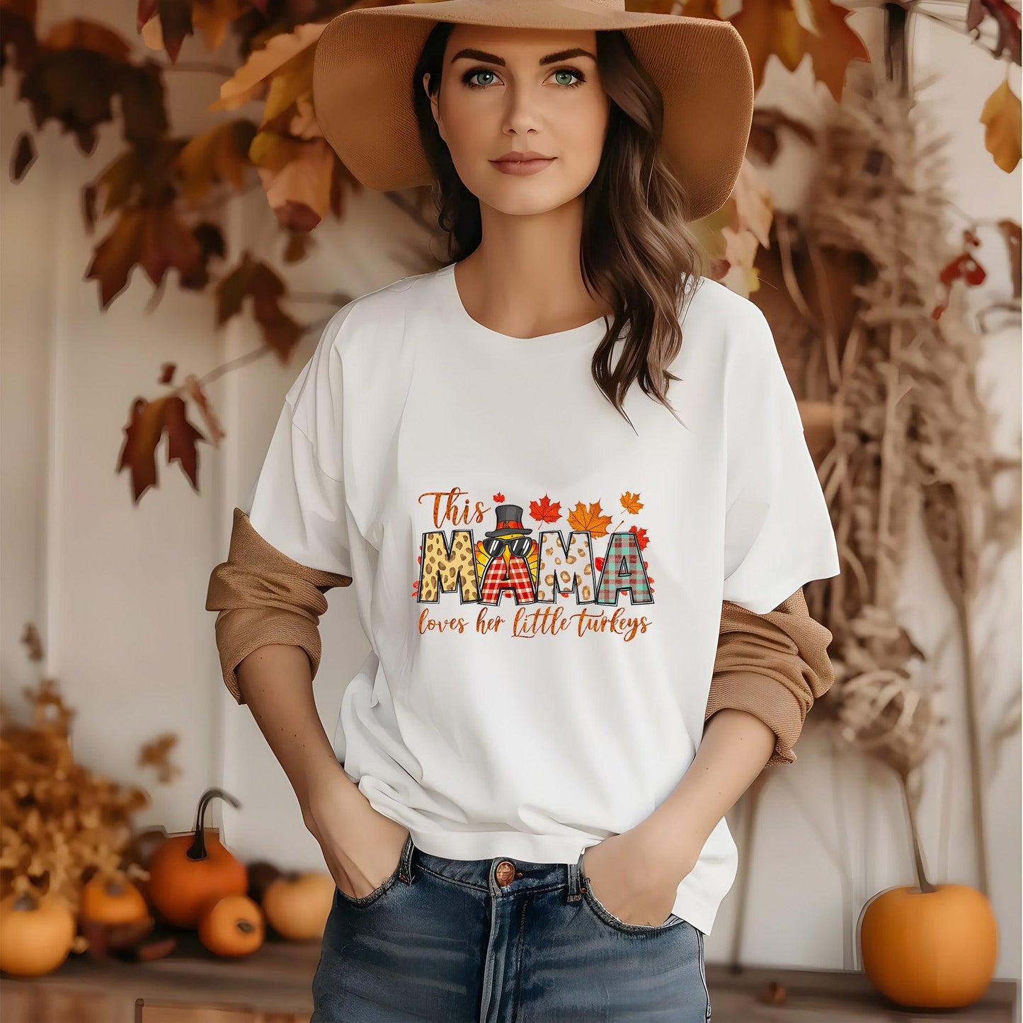 This MAMA Loves Her Little Turkeys Thanksgiving Sweatshirt - Mallard Moon Gift Shop