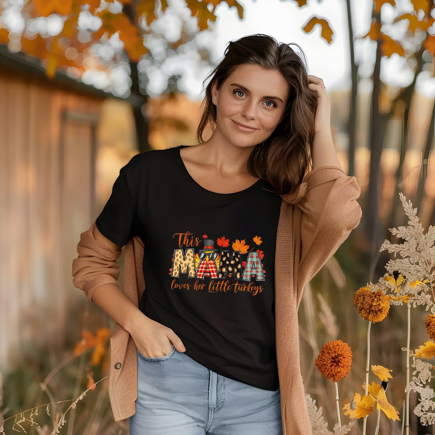 This MAMA Loves Her Little Turkeys Thanksgiving Sweatshirt - Mallard Moon Gift Shop