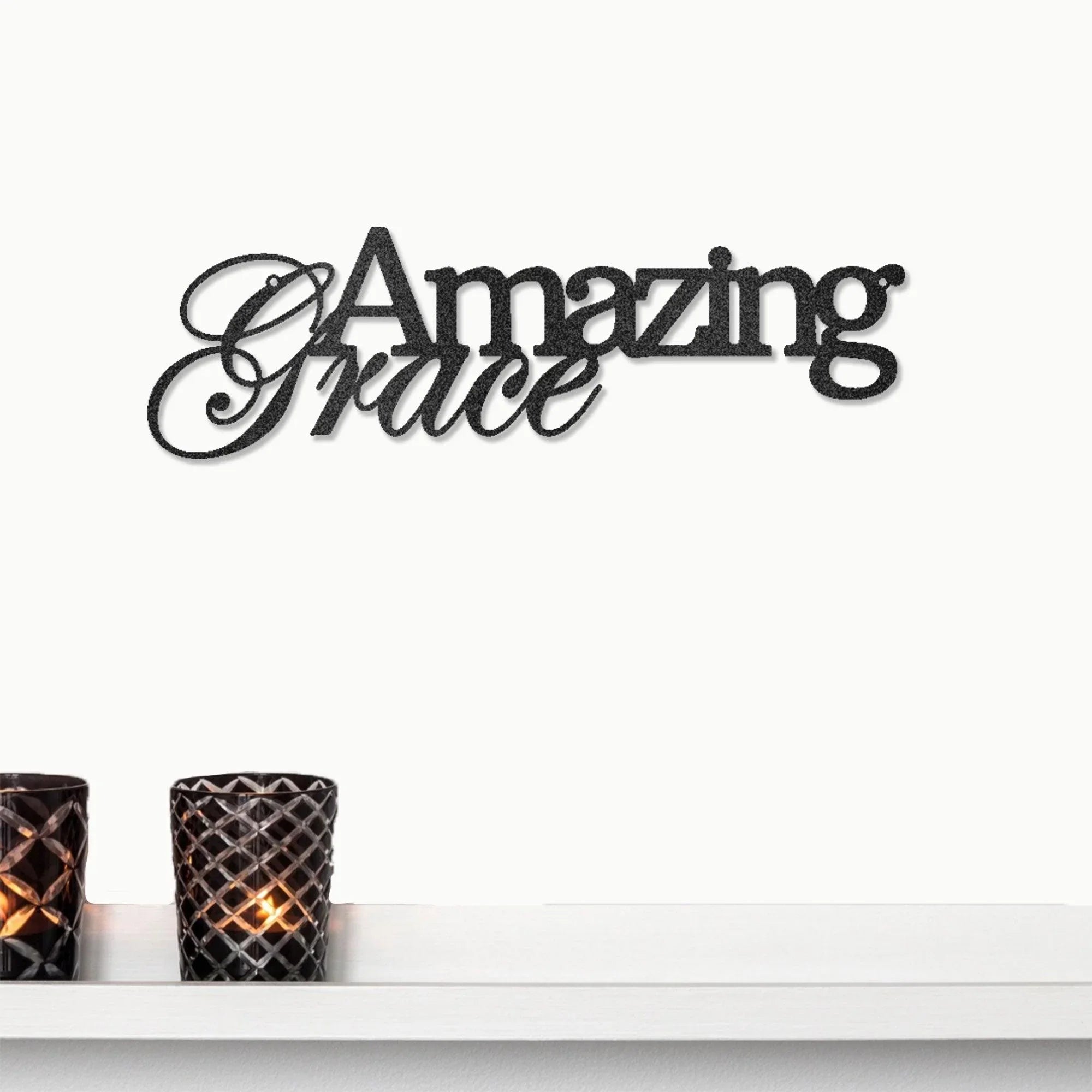 Amazing Grace Script Indoor Outdoor Steel Wall Sign Art
