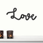 Love Script Metal Word Art Wall Sign