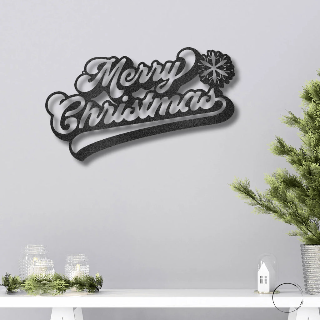 Classic "Merry Christmas" Metal Wall Sign - Bring Holiday Cheer to Any Room