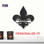 Classic Fleur De Lis Personalized Indoor Outdoor Steel Wall Sign