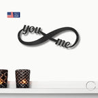 Romantic Home Decor "You & Me" Laser-Cut Infinity Metal Wall Art