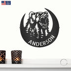 Roaring Bear Custom Name Indoor Outdoor Steel Wall Sign