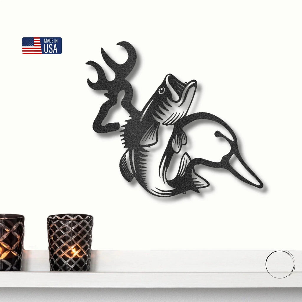 Wildlife Calling Fishing Deer Duck Hunting Metal Art Wall Sign