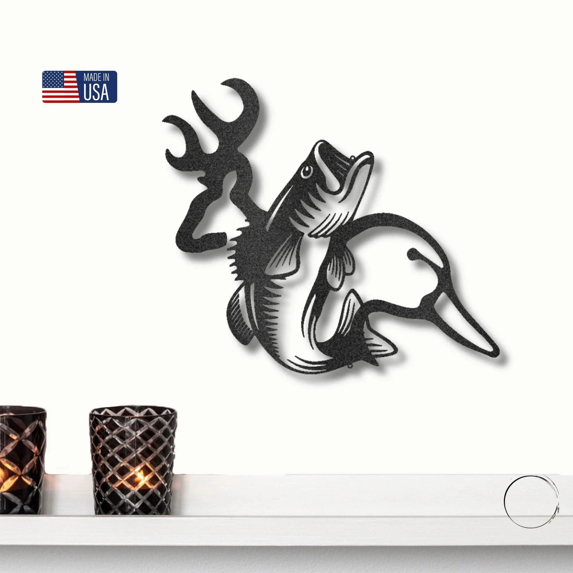 Wildlife Calling Fishing Deer Duck Hunting Metal Art Wall Sign