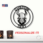 Forge Your Legacy: Personalized Viking Metal Art Wall Signs