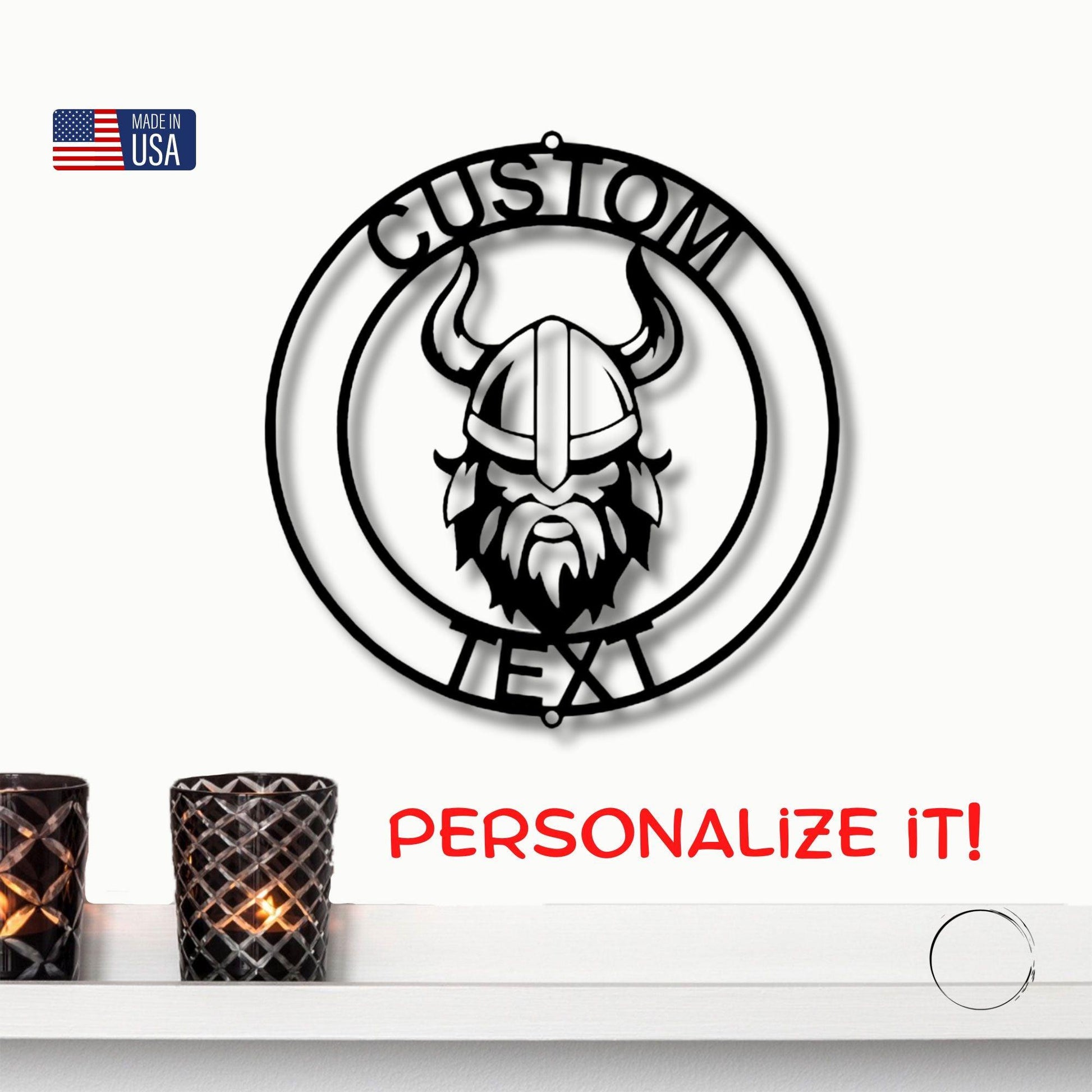 Forge Your Legacy: Personalized Viking Metal Art Wall Signs - Mallard Moon Gift Shop