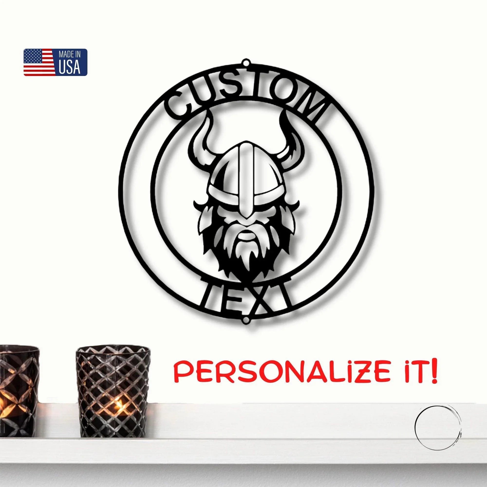 Forge Your Legacy: Personalized Viking Metal Art Wall Signs