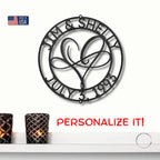Infinite Love Personalized Name Steel Wall Sign Valentine Anniversary Birthday Gift