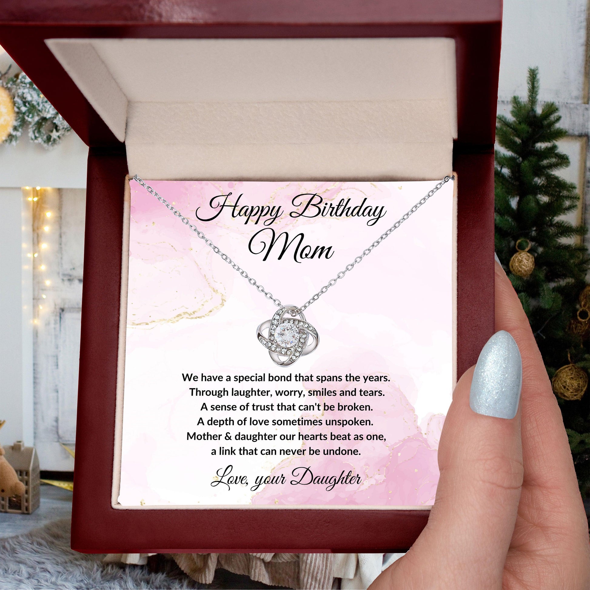 Birthday Gift for Mom - A Special Bond - Love Knot Necklace - Mallard Moon Gift Shop