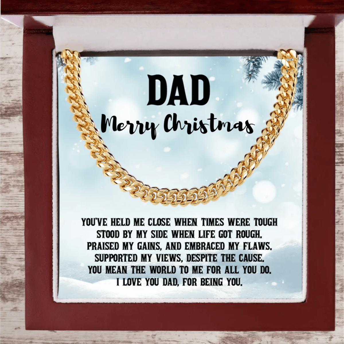 Dad Personalized Birthday, Father's Day, Christmas Gift Cuban Chain Necklace - Mallard Moon Gift Shop