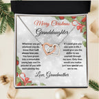 Christmas Gift for Granddaughter Interlocking Hearts Pendant Necklace