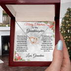 Christmas Gift for Granddaughter Interlocking Hearts Pendant Necklace