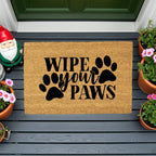 Wipe Your Paws Funny Pet Doormat | Natural Coir Welcome Mat for Dog & Cat Owners | Farmhouse Style Entry Rug