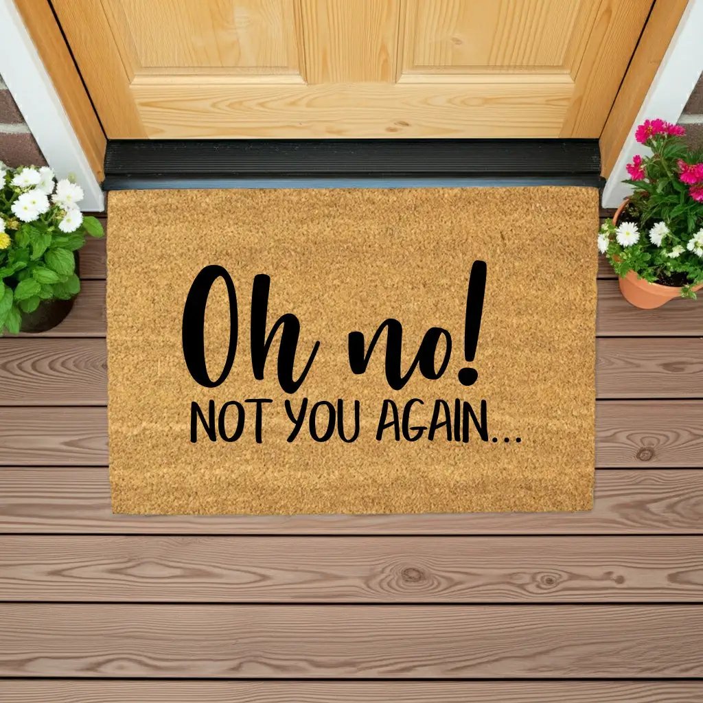 Funny “Oh No! Not You Again…” Doormat | Sarcastic Coir Welcome Mat | Hilarious Front Porch Décor & Gag Gift for Friends or Neighbors