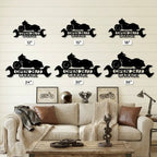 Personalized Motorcycle Garage Metal Sign – Biker Gift – Custom Name Metal Sign – Man Cave Decor – Garage Sign