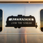 Personalized Airstream Camper Metal Sign – Custom RV Name Sign – Camper Decor – Outdoor RV Sign Gift
