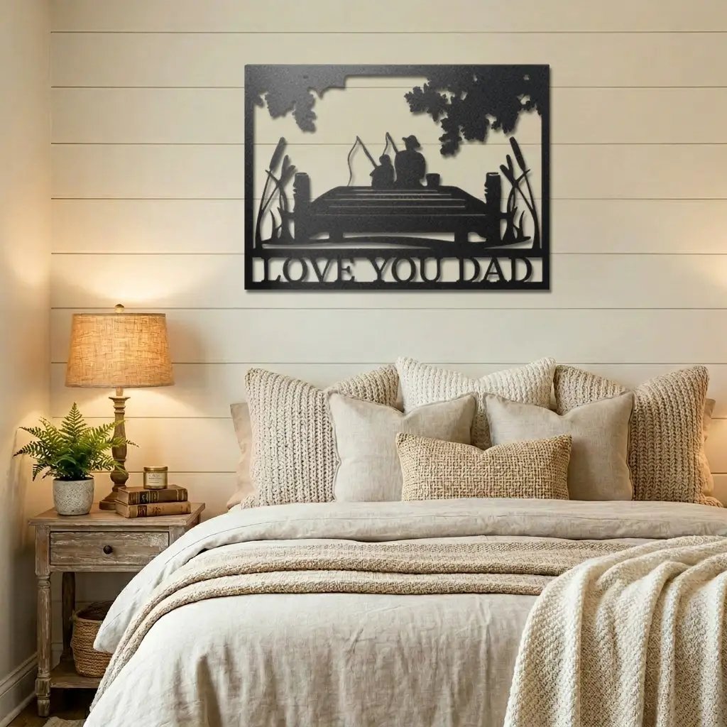 Fishing Buddies Custom Name Metal Art Wall Sign