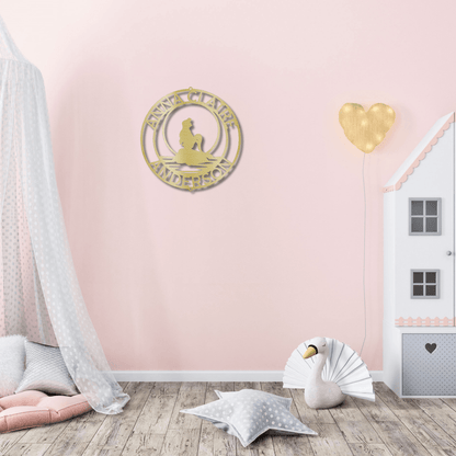 Mermaid Wishes Custom Name Metal Art Wall Sign - Mallard Moon Gift Shop
