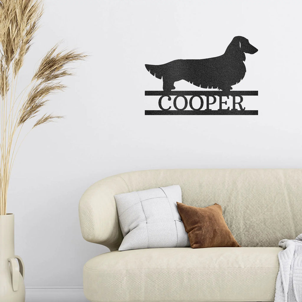 Dachshund Monogram - Steel Sign