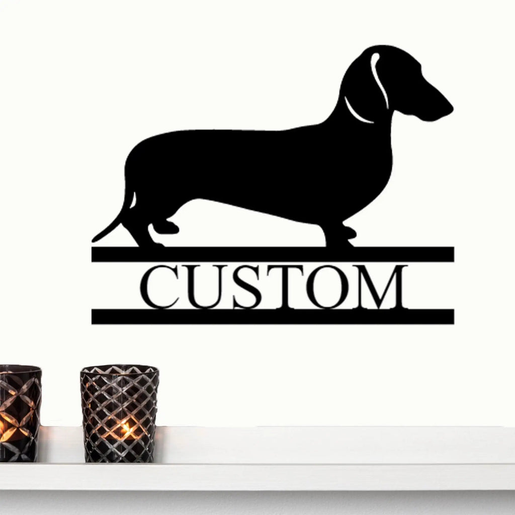 Dachshund Monogram - Steel Sign