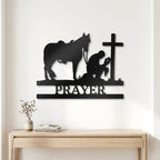 Kneeling Cowboy Monogram - Steel Sign