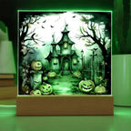 Midnight Mansion: Spooky Acrylic Plaque Decor for Halloween Ghouls