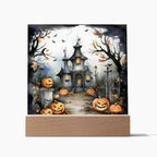 Midnight Mansion: Spooky Acrylic Plaque Decor for Halloween Ghouls