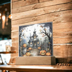 Midnight Mansion: Spooky Acrylic Plaque Decor for Halloween Ghouls