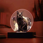 Midnight Purr: Black Cat's Acrylic Plaque Halloween Decor