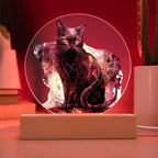 Midnight Purr: Black Cat's Acrylic Plaque Halloween Decor