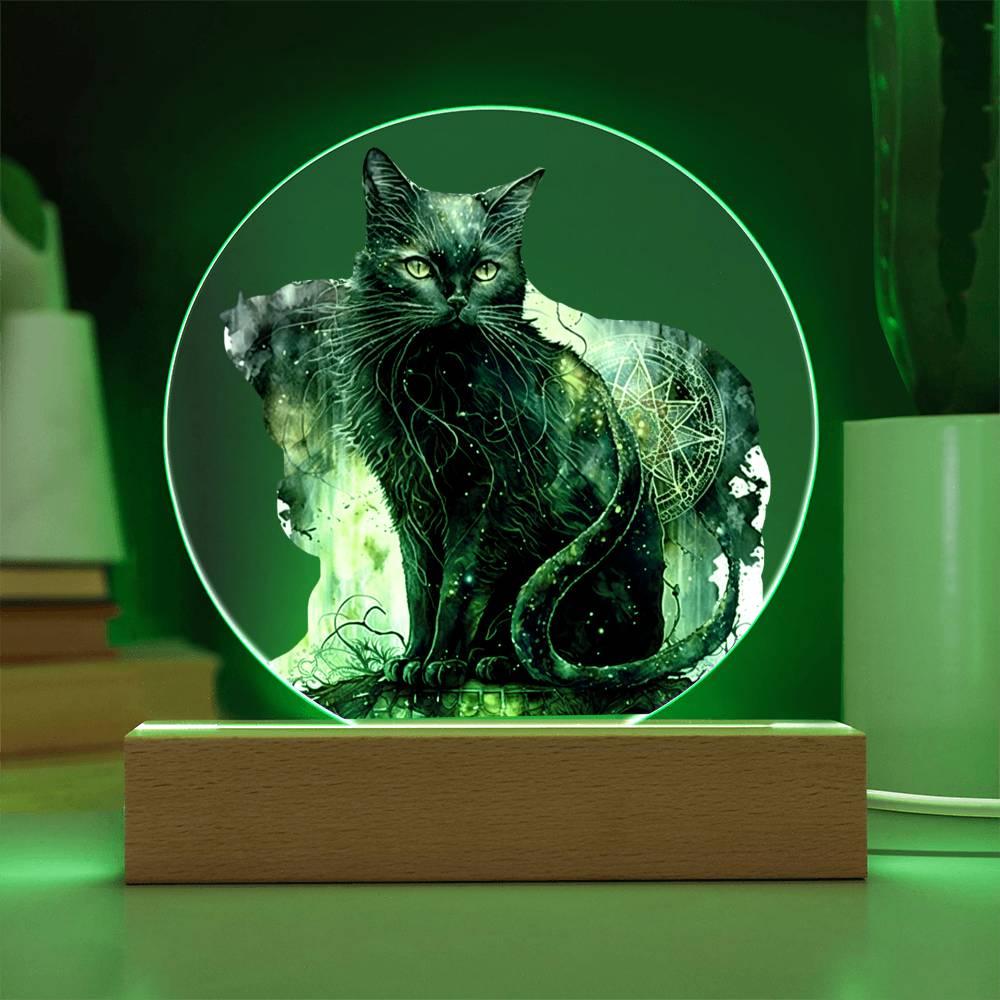 Midnight Purr: Black Cat's Acrylic Display - Mallard Moon Gift Shop
