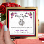 To My Mother-in-Law - Happy Mother's Day - Love Knot Necklace with Rose Gift Box