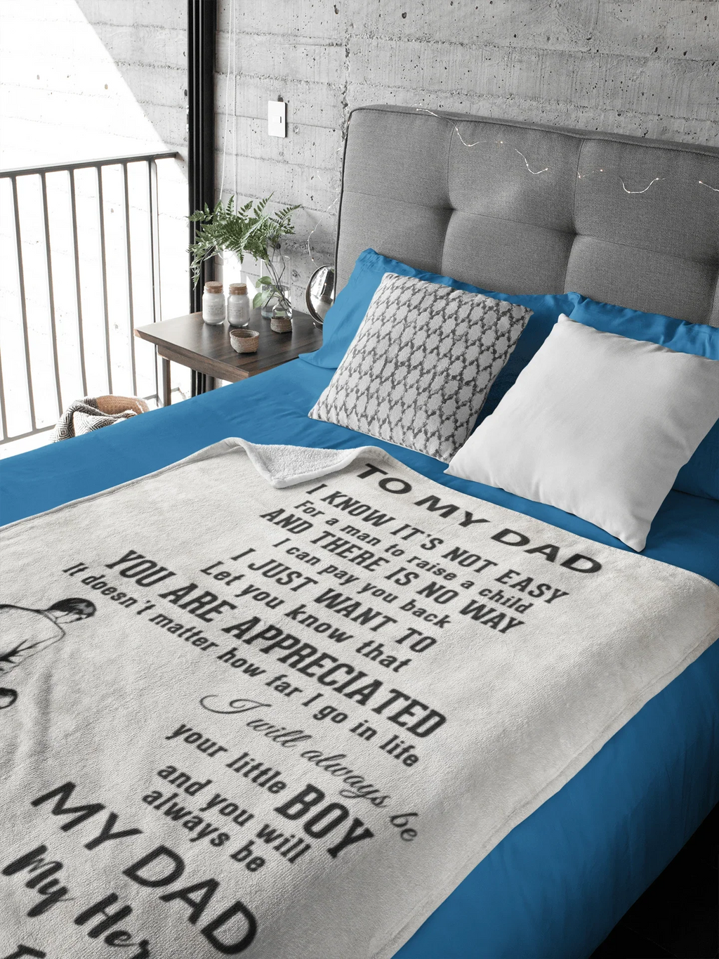 To My Dad - I Will Always Be Your Little Boy Personalized Jersey Fleece Blanket
