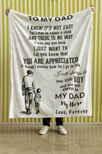 To My Dad - I Will Always Be Your Little Boy Personalized Jersey Fleece Blanket
