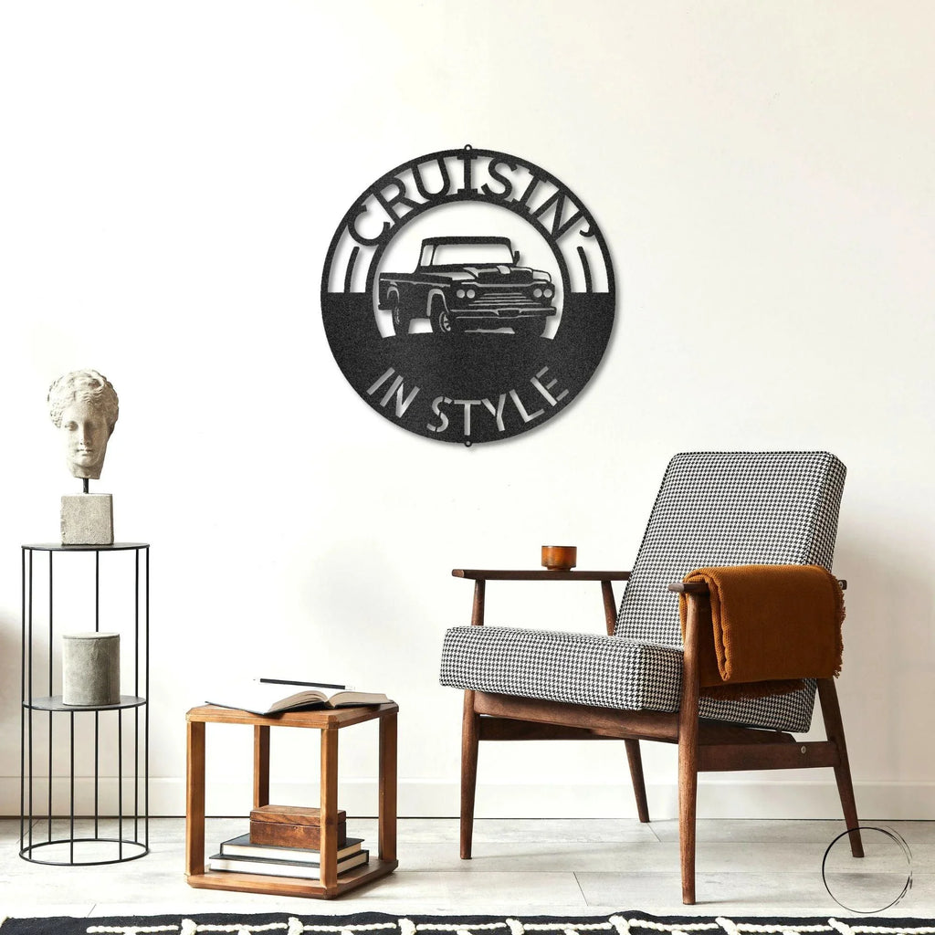 Classic Pickup Truck Personalized Indoor Outdoor Steel Sign Wall Sign