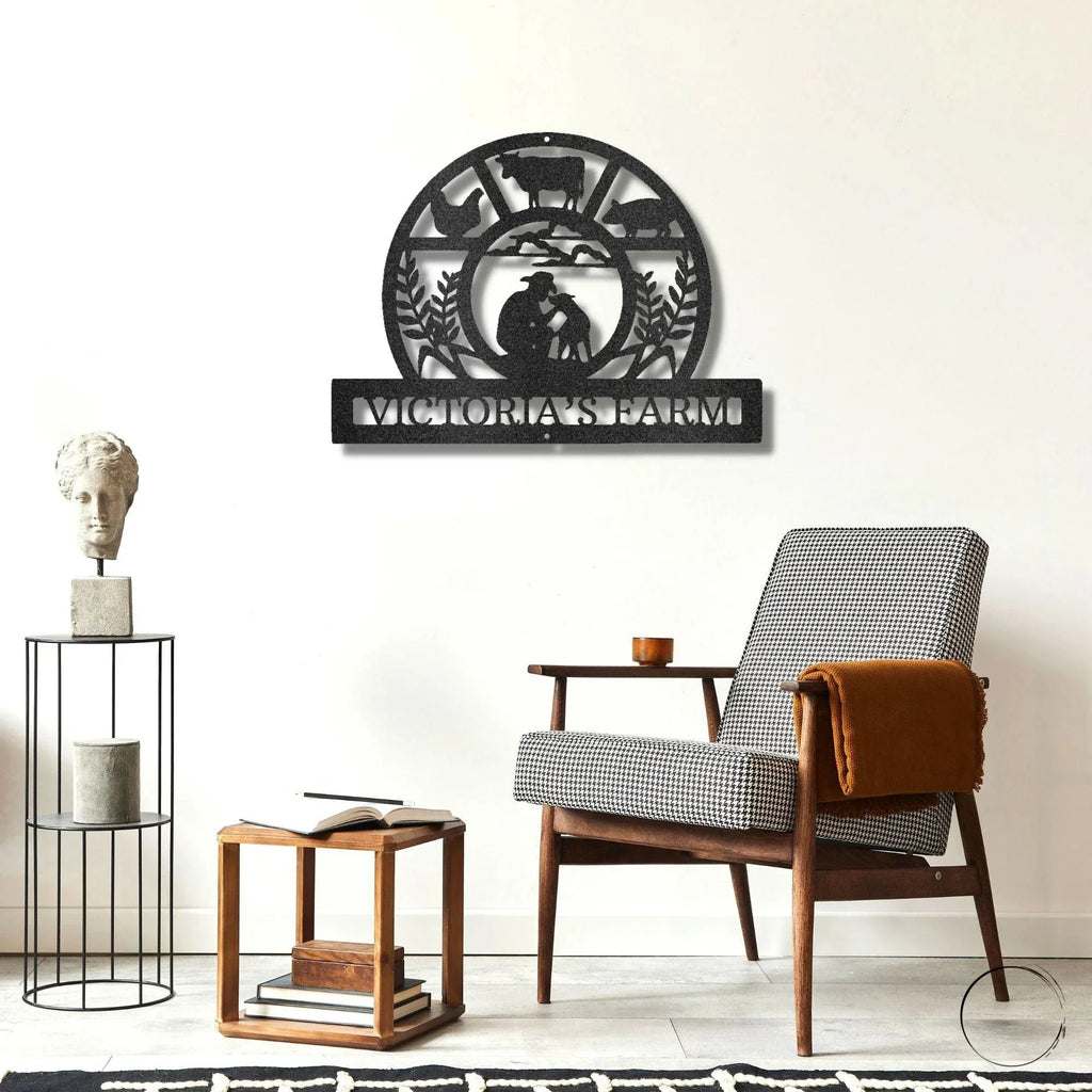 Wheat Field Farm Personalized Name Indoor Outdoor Steel Wall Sign