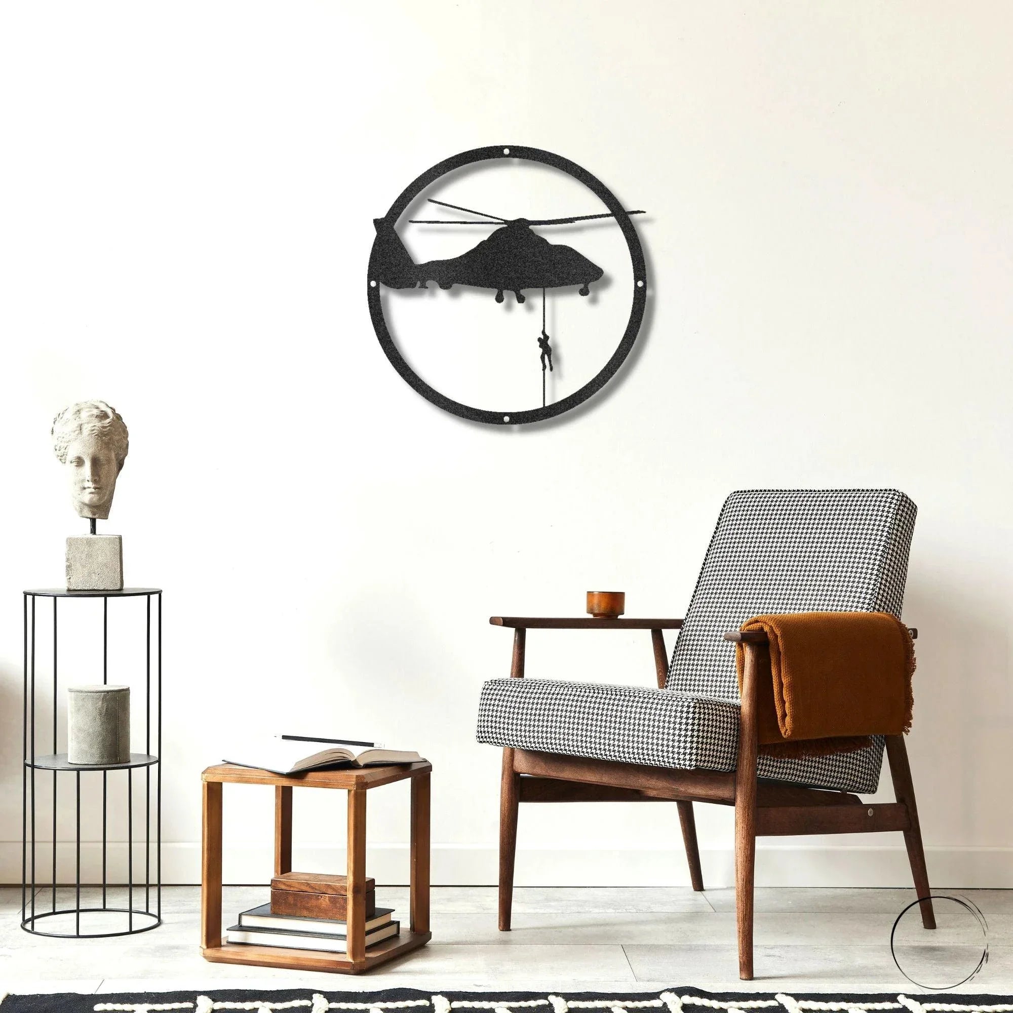 Helicopter Drop Metal Art Wall Sign