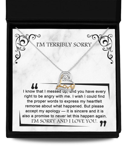 Apology Gift for Girlfriend, Wife, Soulmate - Sorry, Angry With Me - Love Dancing Heart Pendant Necklace - Mallard Moon Gift Shop