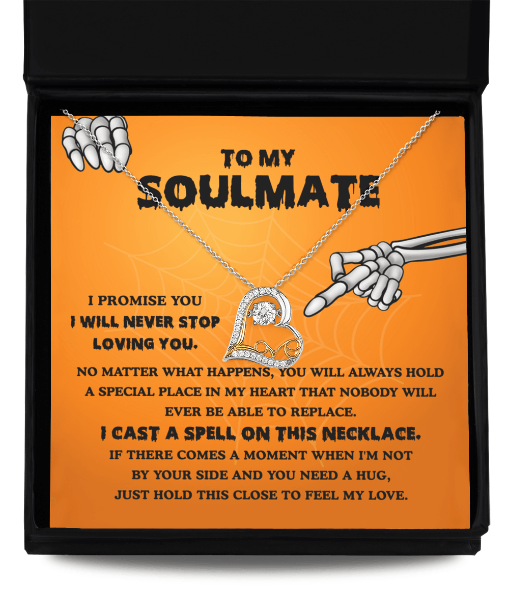 Soulmate-Never Stop Loving Halloween Love Dancing Heart Necklace - Mallard Moon Gift Shop