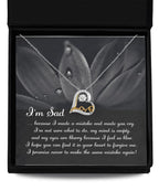 Apology Gift for Girlfriend, Wife, Soulmate - Sorry, Feel So Blue - Love Dancing Heart Pendant Necklace
