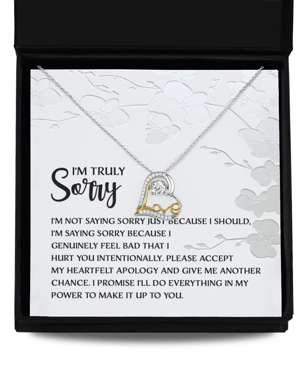 Apology Gift for Girlfriend, Wife, Soulmate - Sorry, Feel Bad - Love Dancing Heart Pendant Necklace