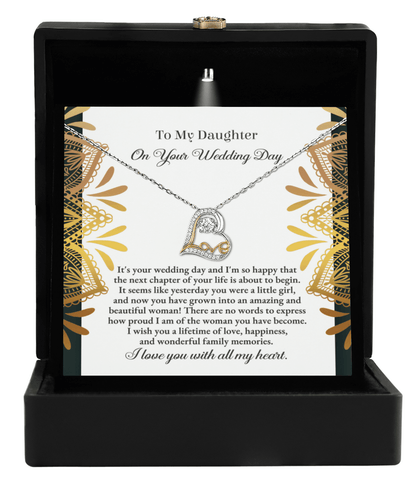 Daughter Wedding Day Gift - A Little Girl - Love Dancing Heart Pendant Necklace - Mallard Moon Gift Shop